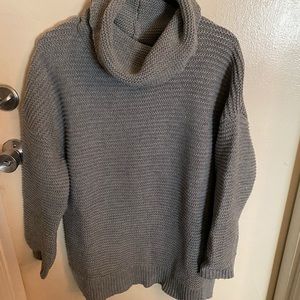 Pink Lily Grey Cowl Neck Sweater